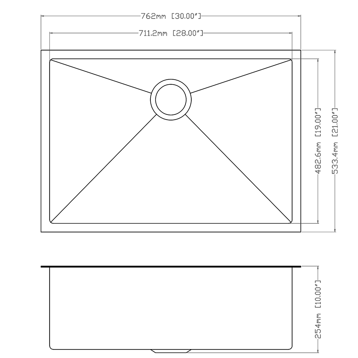 Aquacubic 304 ze stali nierdzewnej, ręcznie robiony Undermount UPC 30*21 cali PVD, brązowo-czarny zlew kuchenny