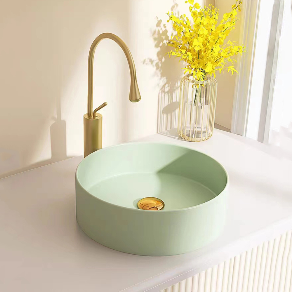 Hurtownia prostej, białej, okrągłej ceramiki łazienkowej nad blatem, umywalką artystyczną, umywalką do domu