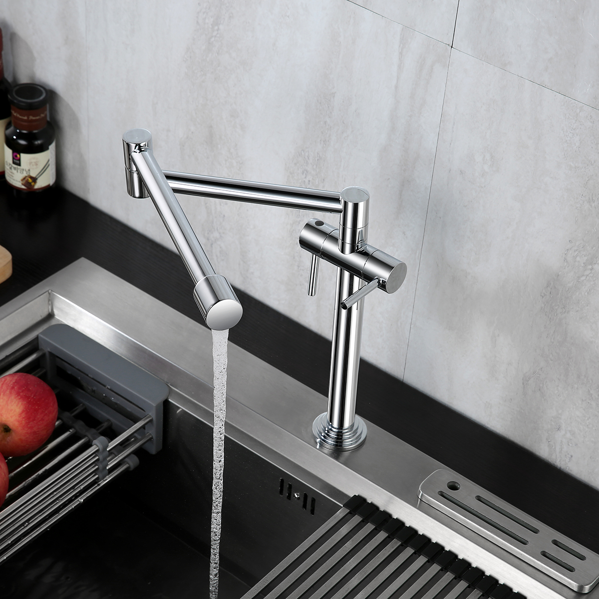 Deck Mount Pot Filler Kitchen Kran Mosiężny Pot Filler Składany kran