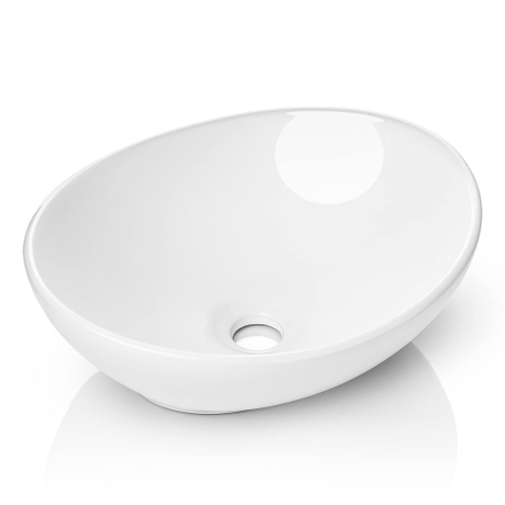 Nowoczesna umywalka w kształcie jajka owalna biała ceramiczna umywalka łazienkowa